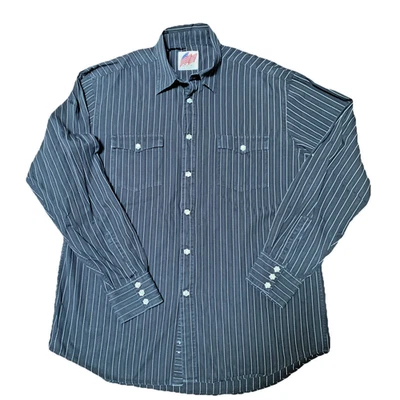 Acorn Bob Goldfeder Dress Shirt Men Large Black Long Sleeve Pearl Button Western - Image 1 of 4