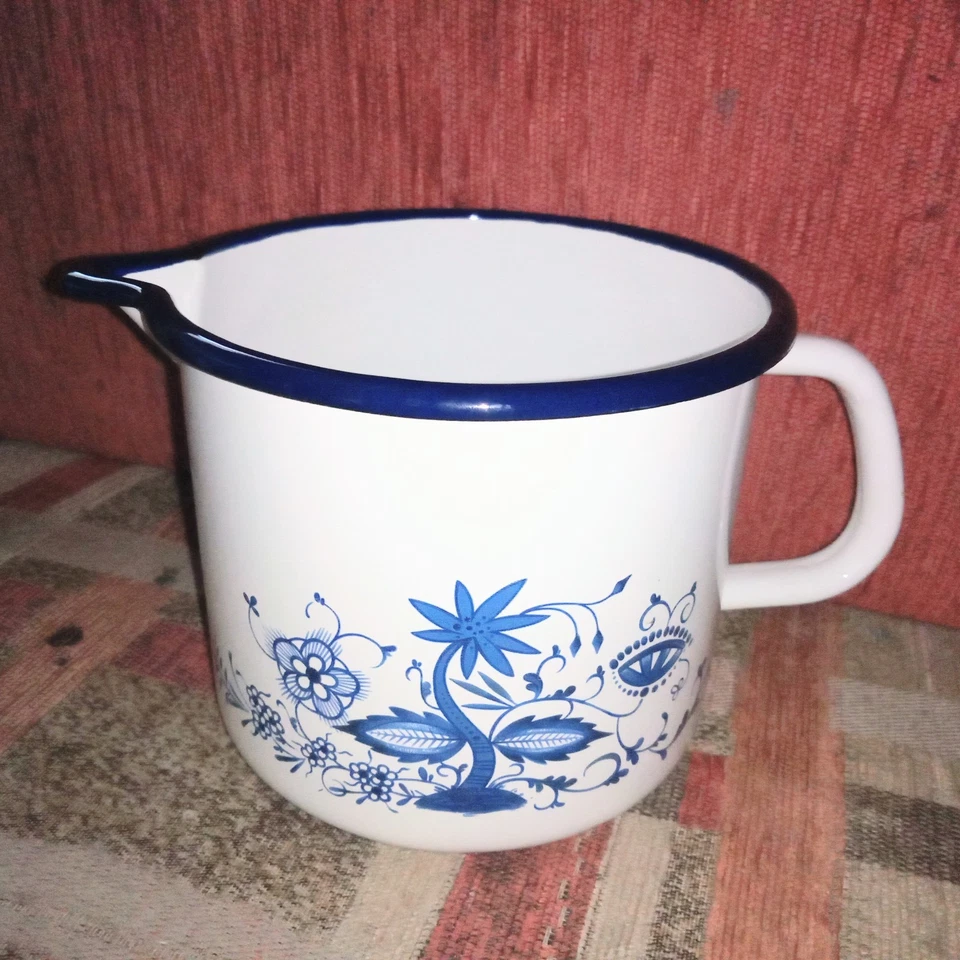 Milchtopf/Kochtopf Induktion Emaille mit Ausgießer 1,5 Liter - NEU - Bild 1 von 1