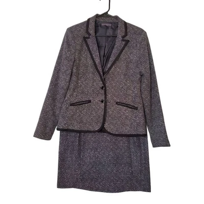 Jaqueta e saia feminina Covington texturizada preta e branca duas peças tamanho M/G - Imagem 1 de 4