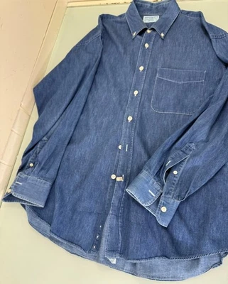 Vintage Abercrombie & Fitch Shirt Mens 16.5 34 Large L Chambray Made In USA - Image 1 of 4