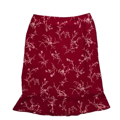 Vintage Jones Wear Size 10 Red Boho Western Grunge Y2k Cottagecore Flutter Skirt - Image 1 of 4