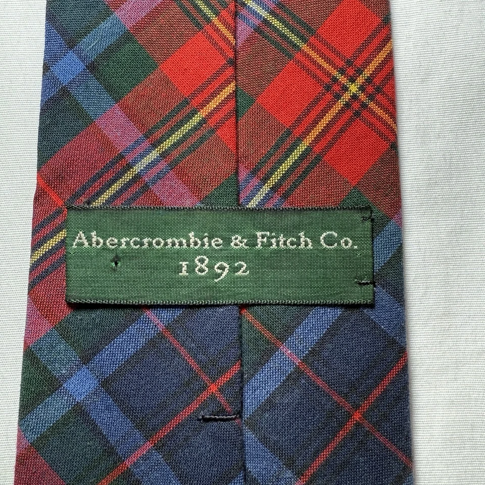 ВИНТАЖНЫЙ праздничный галстук в клетку ABERCROMBIE & FITCH - Изображение 1 из 3