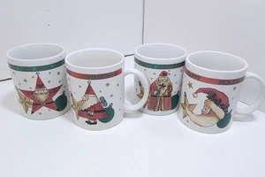 Signature Housewares Christmas Santa's Ornaments Coffee Cups Set of 4 Holiday - Picture 1 of 11