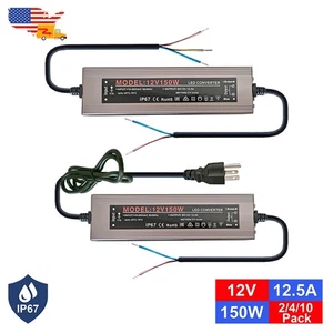 12V Power Supply：150W 12.5A IP67 Waterproof AC110-265V LED Strip Light Converter - Picture 1 of 12