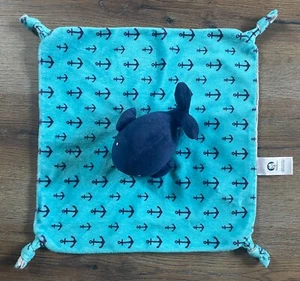 Gerber Baby Wal Maritim Plüsch Blau Lovey Security Decke Knoten Ecken Rarität - Bild 1 von 4