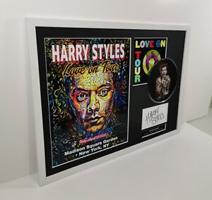 Harry Styles LOVE ON TOUR Signed FRAMED Tour Poster & Picture Disc Display