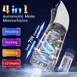 Male Masturbaters Lubricants Automatic HandsFree Male Sucking Stroker Thrusting - Picture 1 of 6