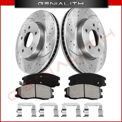 Front Drilled Rotors + Ceramic Brake Pads for 2007 2008 2009 Chevrolet Equinox Foto 1 de 4