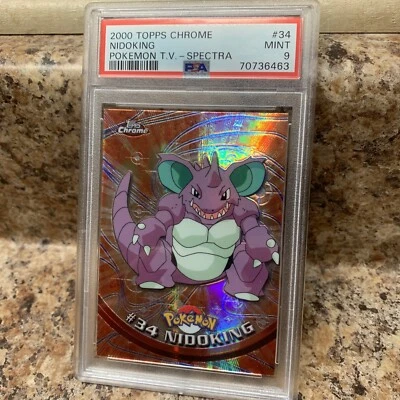 Nidoking PSA 9 MINT SPECTRA Topps Chrome Series 1 #34 Pokemon Card PC Fresh Slab - Image 1 of 4