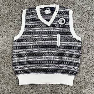 NEW Vintage Woods & Gray Stylish Multicolor Sweater Vest Mens Medium Casual Golf - Picture 1 of 11