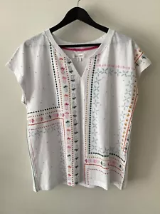 Camiseta de mujer blanca Stuff con estampado blanco, talla 14 Reino Unido, excelente estado - Imagen 1 de 5