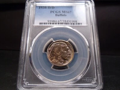 1938-D/D MS67 Buffalo Nickel PCGS Certified Gem - Bright/Pastel Hues - Image 1 of 4