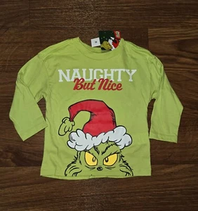 Boys Dr Seuss Grinch Naughty But Nice T-Shirt 2T-5T NEW - Picture 1 of 2