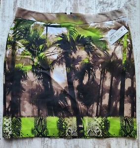 Falda Hawaiana Palmera Hasta la Rodilla Talla 14 de Worthington Nueva con Etiquetas - Imagen 1 de 5
