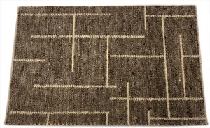 Rug 60X90Cm Hand-Knotted 100% Wool Natural Brown Beige Handmade D528 - Picture 1 of 8