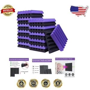 24 Pack Acoustic Foam Panels - Sound Proof 2" x 12" x 12" for Home or Studio - Picture 1 of 11