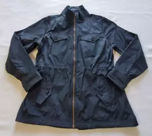 L.L. Bean Utility Jacket Women's L Reg Black Full Zip Drawstring Polyester - Picture 1 of 8