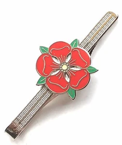 Gift Boxed Lancashire Red Rose Enamel Crested Tie Slide (N146) - Imagen 1 de 3