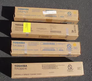 4 Toshiba T-FC50U-Y Yellow & T-FC50U-K Tonerkartuschen Original OEM Original - Bild 1 von 1