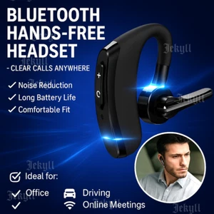 Trucker Wireless Headset Bluetooth 5.1 Earpiece Dual Mic Earbud Noise Cancelling - Picture 1 of 16