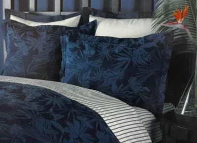 2 Nautica Havana 100% Cotton Navy Blue Standard Shams (1 Pair) NIP - Image 1 of 4