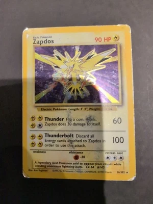 Pokémon TCG Zapdos Holo Rare Card Base Set 16/102, 1999 - Image 1 of 2