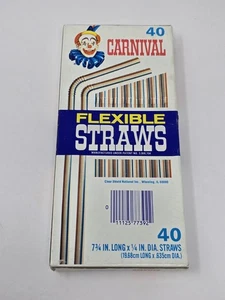 New Vintage '80s NOS Plastic Carnival Flexible Straws Noisy Benders 40 pack - Picture 1 of 3