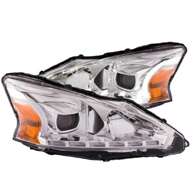 Anzo 121501 Chrome Plank Style Projector Headlights for 13-14 Nissan Altima Foto 1 de 4