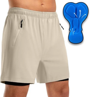 Pantalones Cortos Bikewa Hombres Bicicleta de Montaña 3D Acolchados Sueltos Montar Ciclismo Foto 1 de 4