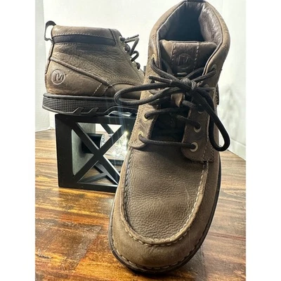 Merrell World Guide Dark Earth Mens Leather Ankle Boots - Image 1 of 4