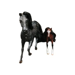 Palmino and Starry Night Brown Black Horses Plastic Play Animal Toys Lot of 2 - Picture 1 of 19