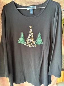 CAMISA/CONCHAS MARINAS KAREN SCOTT NEGRA TALLA XL HECHA EN VIETNAM - Imagen 1 de 4