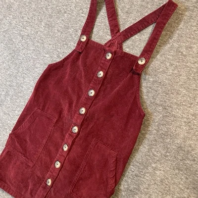 Lindo Vestido Jersey Derek Corazón Pana Para Mujer Talla Grande Bolsillos con Botones Preppy Foto 1 de 4