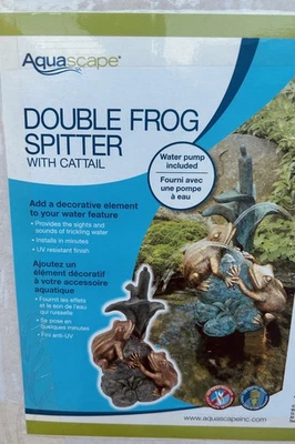 Aquascape Double Frog Spitter with Cat Tail - NEW! - Image 1 of 4