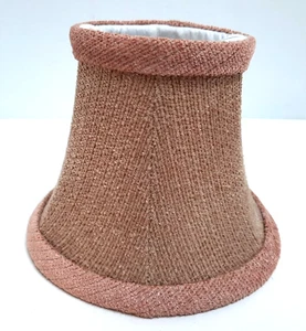 VTG Dusty Pink Textured Fabric Bell Shape Clip-On Lamp Shade Lined 4"t x 5"wMini - Picture 1 of 9
