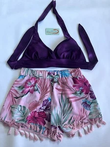 Avivasunshine Bathing Suit Burgundy Set -shorts - Picture 1 of 4