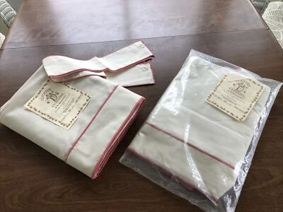 Cortinas de campo varilla bolsillo lazo trasero 72x47 crema con tubería rosa 2 pares nuevo en paquete Foto 1 de 3