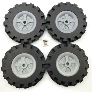 4 Pneumatici Knex Grandi Ruote 3,5" Grigio/Argento - Ricambi K'nex - Foto 1 di 4