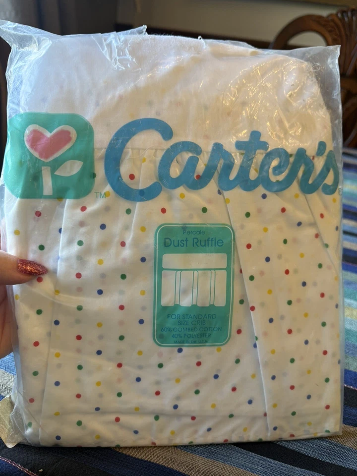 Nuevo en Paquete Falda Cuna Carters Años 90 Percal Lunares Colores Primarios Colorido Foto 1 de 2