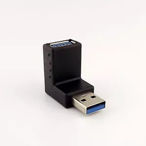USB 3.0 A Male Plug 90 Degree Up Angled To A Female Extension Adapter Convertor - Picture 1 of 5