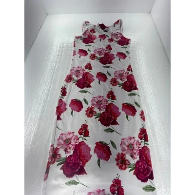 Vestido Joe & Elle Estampado Floral Sin Mangas Funda Bodycon Verano Blanco Talla M Foto 1 de 4