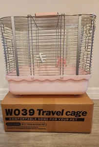 Small Bird Travel Cage with Shoulder Strap, Open Box - Picture 1 of 7