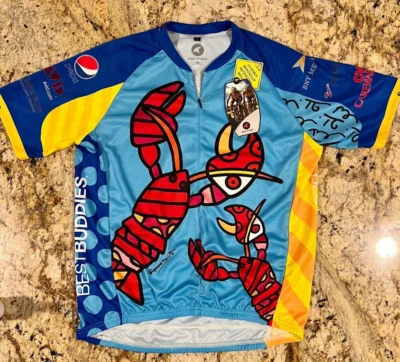 Cycling Jersey Men L Bike Shirt Hyannis Pactimo Lobster Art Triathalon Gym Zip N - Image 1 of 4