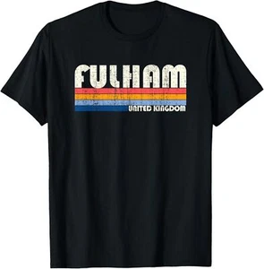 Retro Vintage 70s 80s Style Fulham, United Kingdom T-Shirt Hoodie - Picture 1 of 13