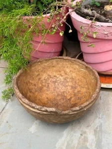 1800's Ancient Hand Made Paper Mache Tribal Vegitable Big Bowl - Picture 1 of 15
