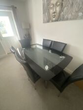 harveys black glass table & 6 chairs