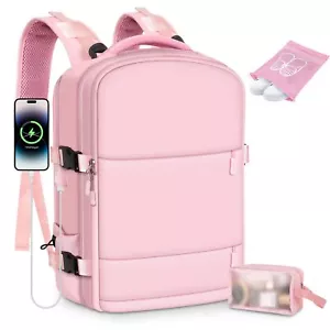 Mochila Escolar Portatil Para Mujer Bolsa De Viaje Laptop 15.6" Impermeable Rosa - Imagen 1 de 7