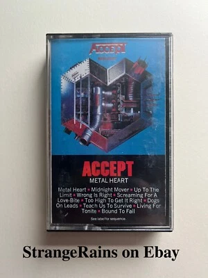 Accept ~ Metal Heart ~ Cassette Tape ~ PLAY TESTED  / SOUNDS GREAT - Image 1 of 4