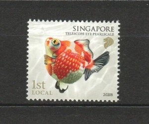 SINGAPORE 2020 GOLDFISH 1ST LOCAL TELESCOPE EYE PEARLSCALE 1ST REPRINT 1 STAMP - Picture 1 of 1