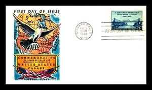 961 3c Stamp (1948) THE U.S.A. & CANADA FRIENDSHIP FDC BY HERMAN FLUEGEL !!! - Picture 1 of 1